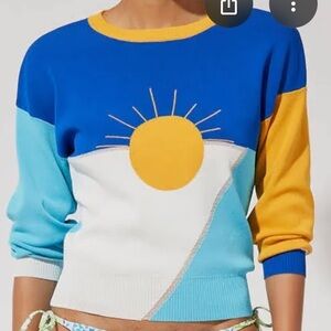 The Mackenzie Pullover - Colorblock Sun Intarsia